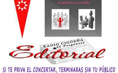 SI TE PRIVA EL CONCERTAR, TERMINARAS SIN TU PÚBLICO.